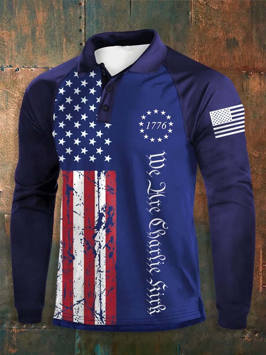 We Are Charlie Print Long Sleeves Shirt Blue Freedom Shirt Charlie Kirk Wore