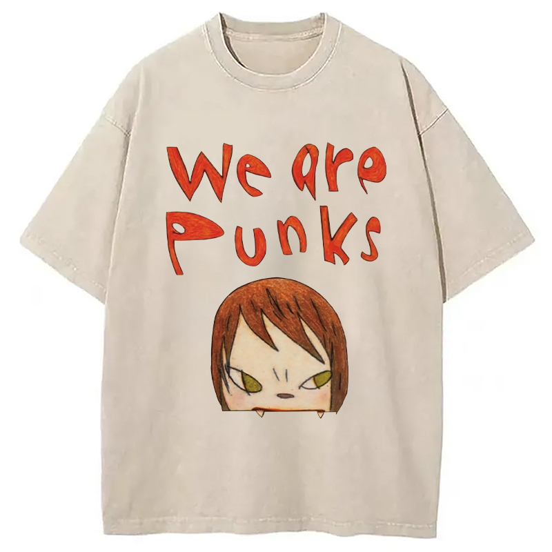 We Are Punks Washed T-Shirt Soft Comfortable Daily T Shirt Gifts For Sister We Are Punks Washed T-Shirt Soft Comfortable Daily T Shirt Gifts For Sister