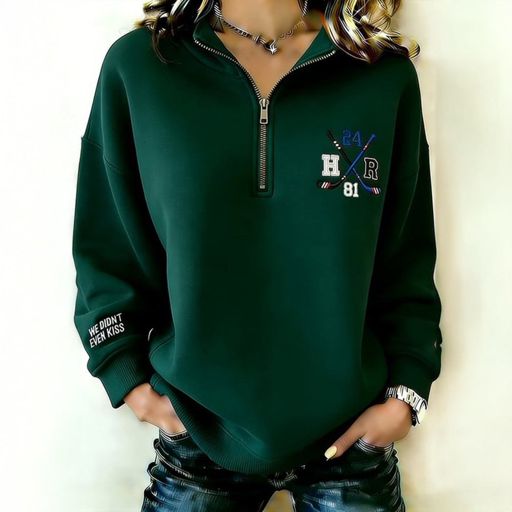 We Didn't Even Kiss 24 81 Zip Sweatshirt Heated Rivalry Apparel Gift Ideas For Her