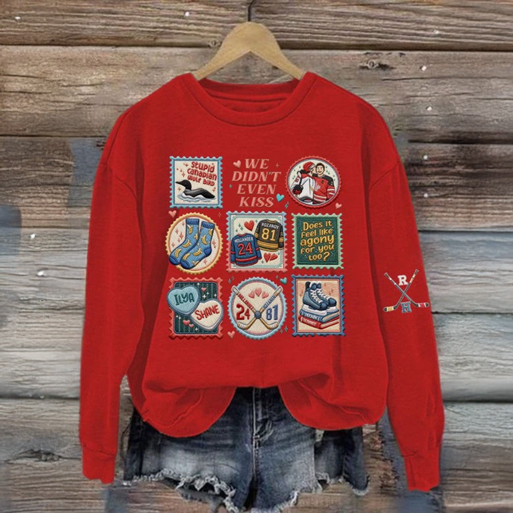 We Didn't Even Kiss Heated Rivalry Sweatshirt Hockey Themed Clothing Gift For Girlfriend