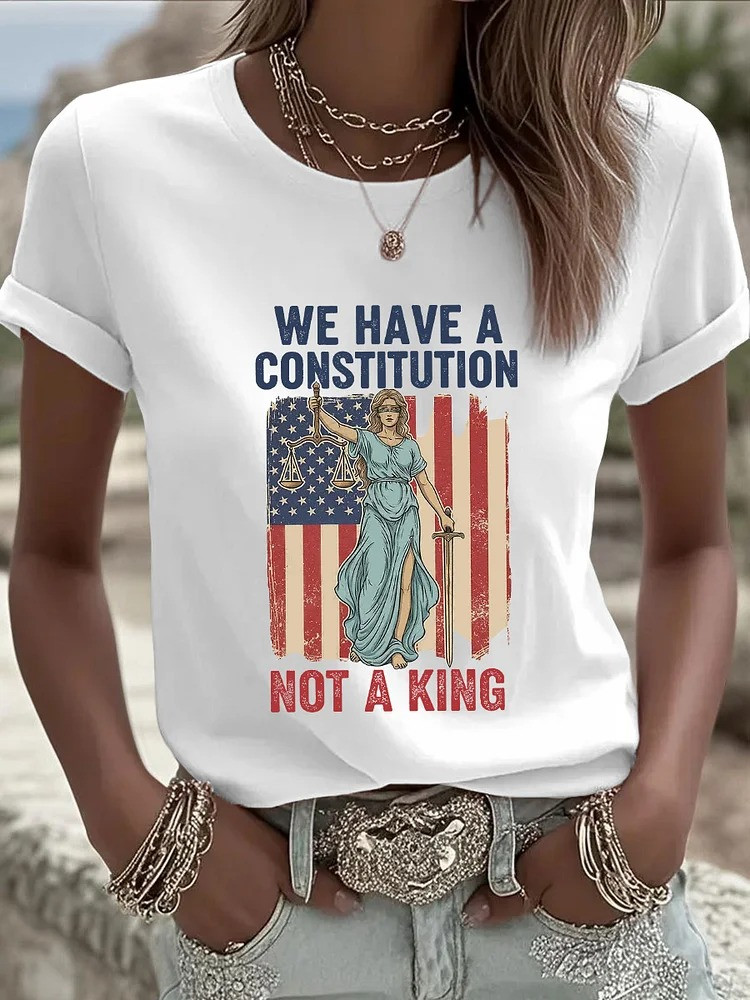 We Have A Constitution Not A King T-Shirt No Kings Merch Antifa Protest Apparel Gifts