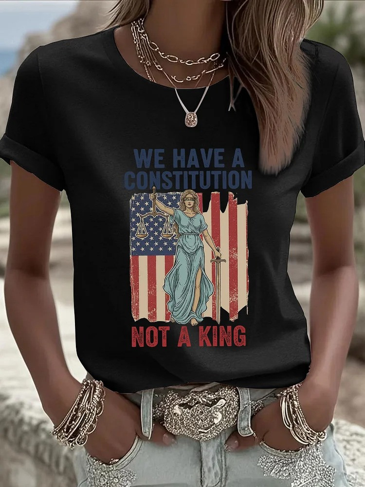 We Have A Constitution Not A King T-Shirt No Kings Protest Merch Gifts For Her