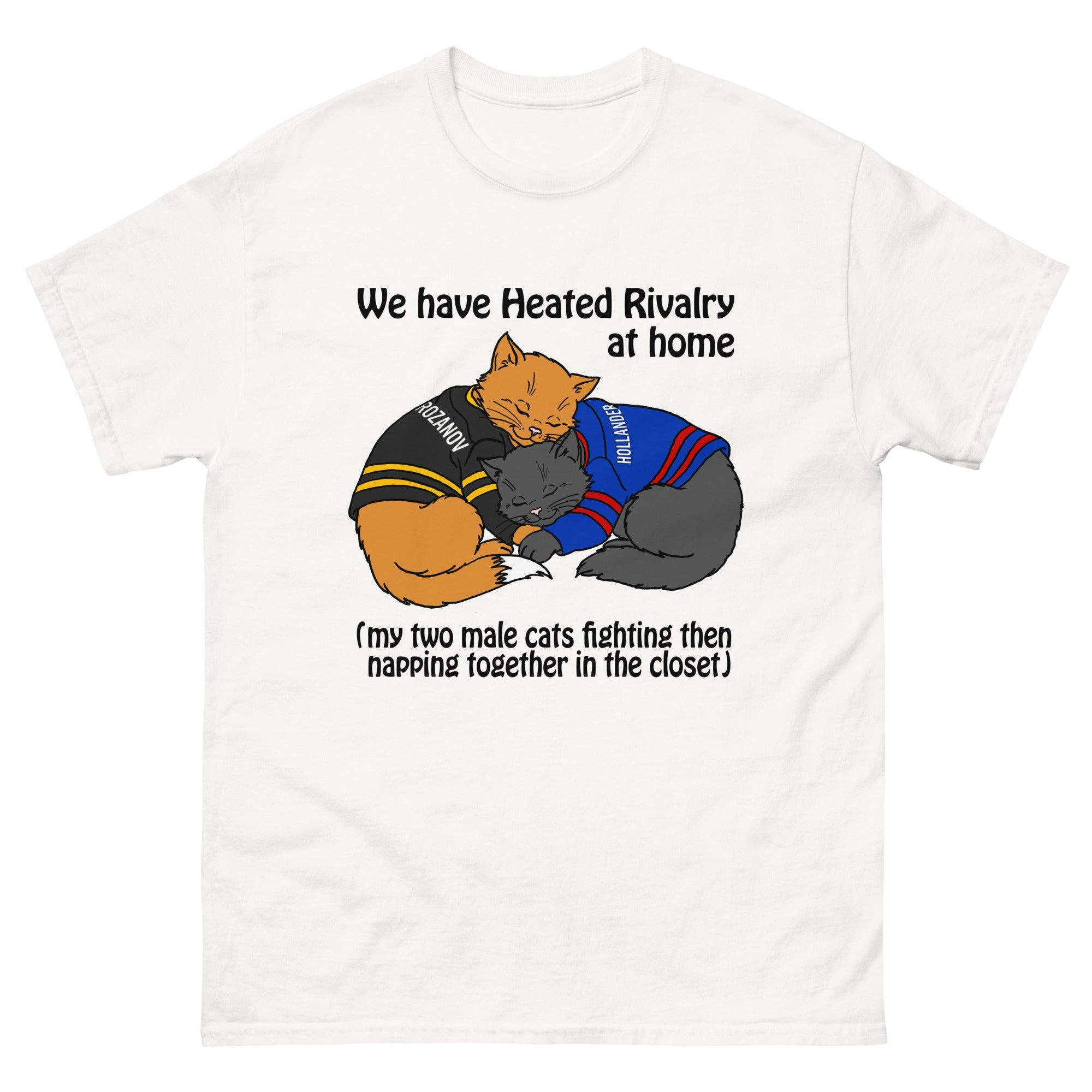 We Have Heated Rivalry At Home My Two Male Cats Fighting Shirt Funny Merch Best Gift