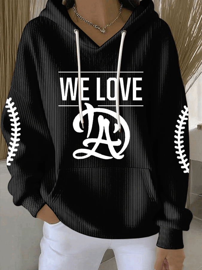 We Love LA Hoodie Women's Baseball Hoodie Dodger Merch Clothing Gifts for Mom
