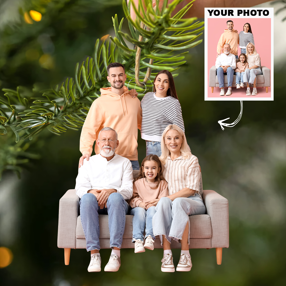 We Love You Personalized Photo Mica Ornament Christmas Gift For Family Members