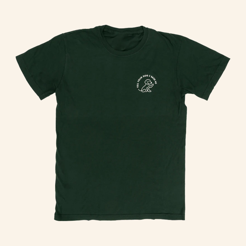 We Rate Dogs Merch Waving Dog Badge Shirt Tell Your Dog I Said Hi T-Shirt Gift Ideas For Him