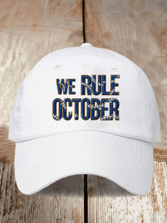 We Rule October Dodger Hat Baseball Embroidered Hat Dodger Gift for Fans