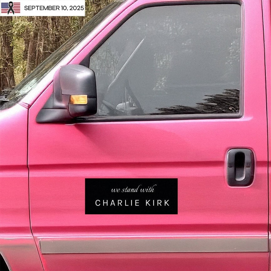 We Stand With Charlie Kirk Sticker Charlie Kirk Merch Tribute Gift For Patriots
