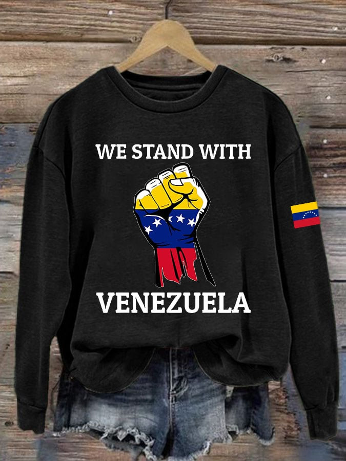 We Stand With Venezuela Sweatshirt Support Venezuelan Merch Protest Apparel