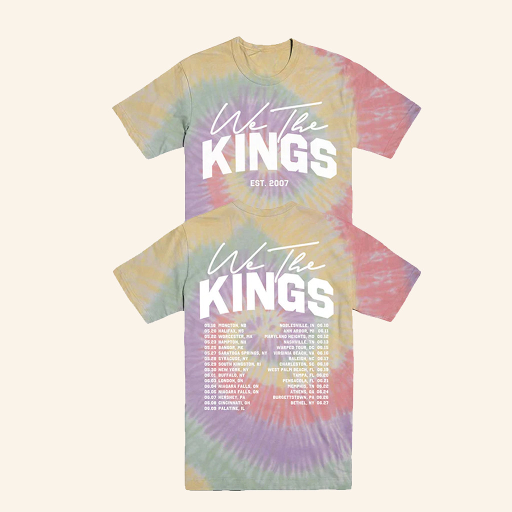 We The Kings Merch Tour Date Tie Dye T-Shirt Cool Gifts For Rock Lovers We The Kings Merch Tour Date Tie Dye T-Shirt Cool Gifts For Rock Lovers
