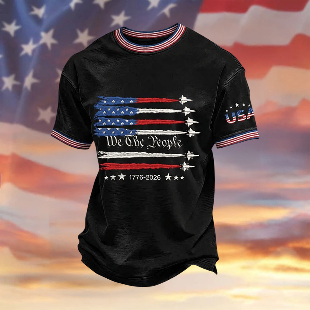 We The People 1776 2026 American Flag T-Shirt Independence Day 2026 Clothes Present For Husband