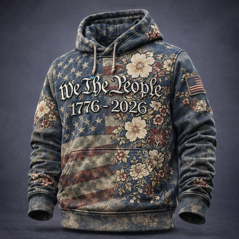 We The People 1776 2026 Floral Hoodie Semiquincentennial Merchandise