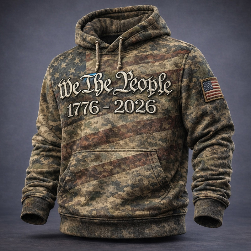 We The People 1776 2026 Hoodie America's Birthday Apparel Patriotic Men Gifts