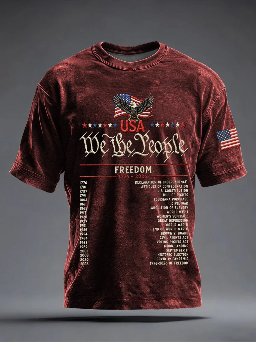 We The People 1776-2026 Independence T-Shirt Patriotic Freedom Flag Tee dependence Day Gift