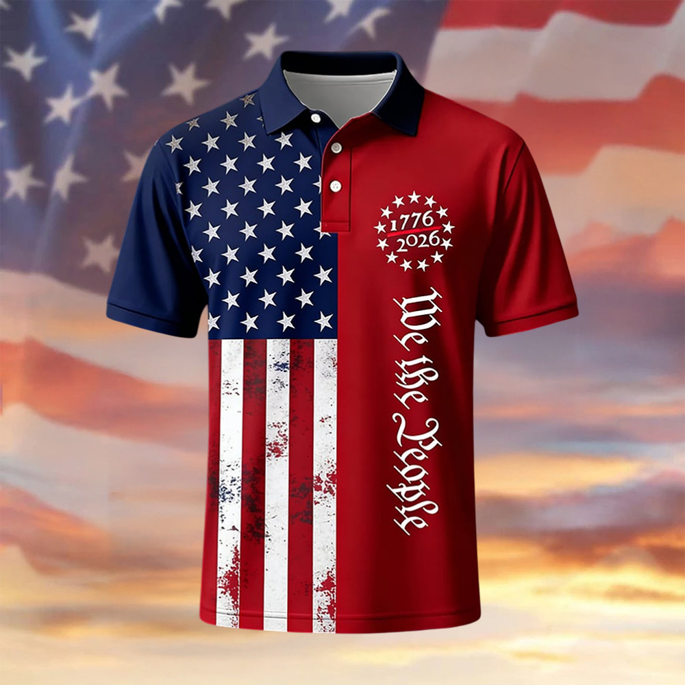 We The People 1776 2026 Polo Shirt Independence Day 2026 Clothes Present Idea For Patriots