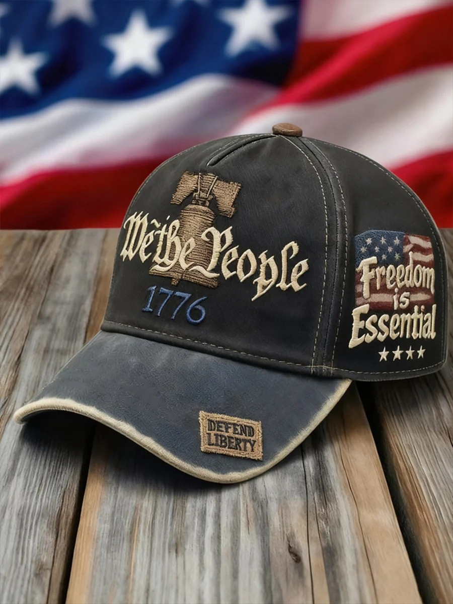 We The People 1776 Freedom Is Essential Baseball Hat Defend Liberty Patriotic Vintage Cap Gift