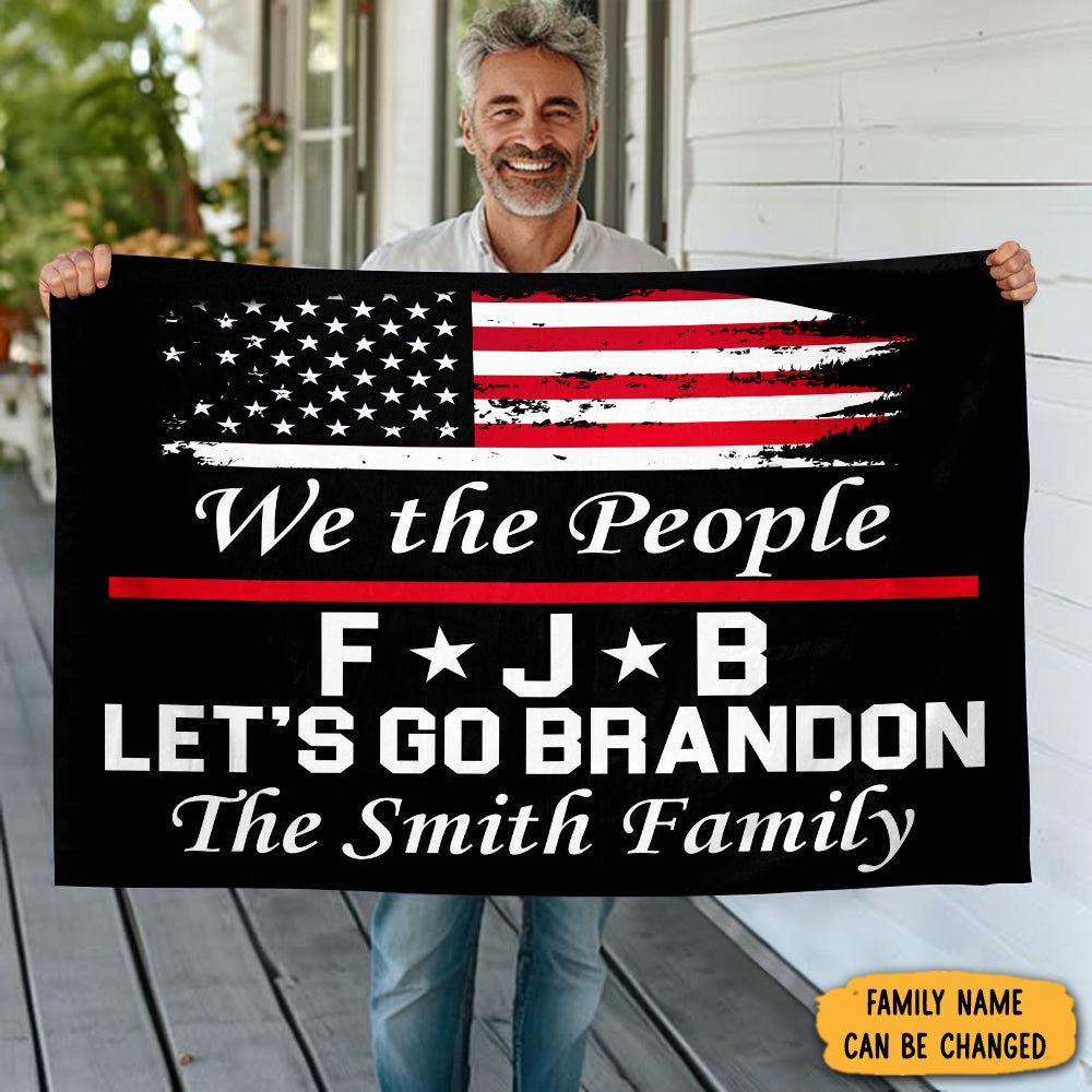 We The People 1776 Let's Go Brandon Flag Patriotic Decor Unique Gift For Father