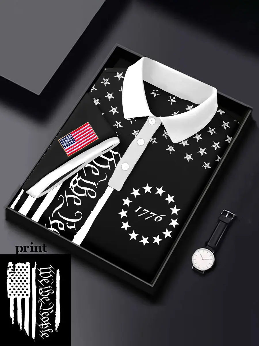 We The People 1776 Polo Shirt American Pride Gift for Patriotic Supporters Casual Wear