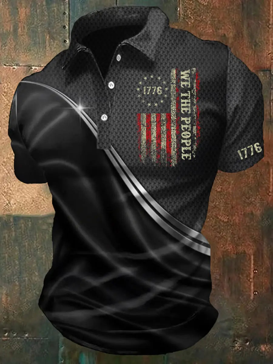 We The People 1776 Polo Shirt Patriotic Gift for Independence Day Supporters