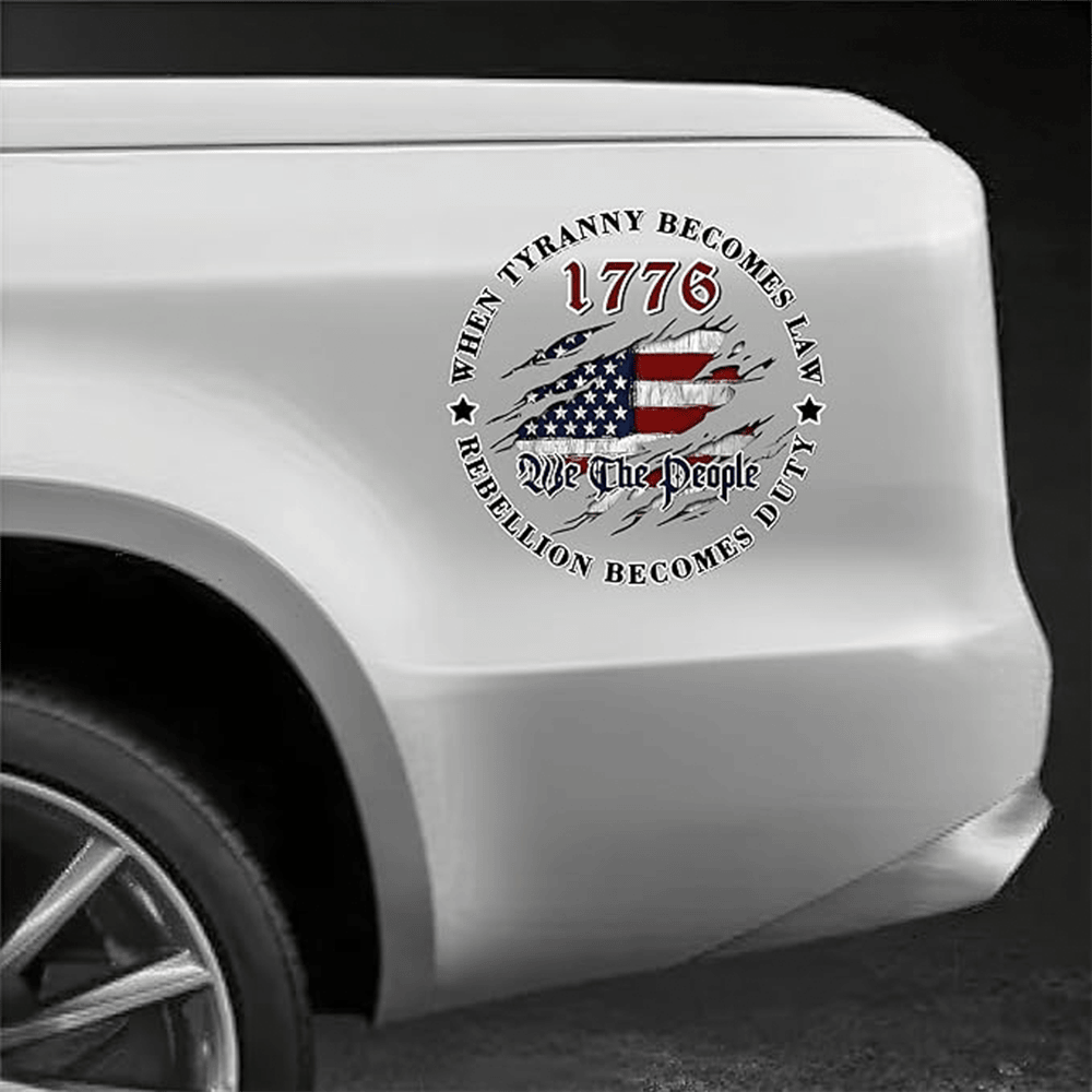 We The People 1776 Tyranny Becomes Law Car Strickers Car Decor Gift For Husband