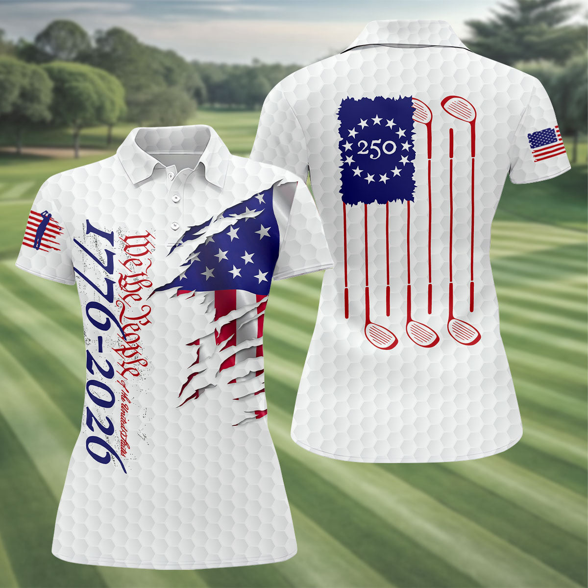 We The People 250 Anniversary Polo Shirt 1776 2026 US Merch Gifts For Golf Lovers