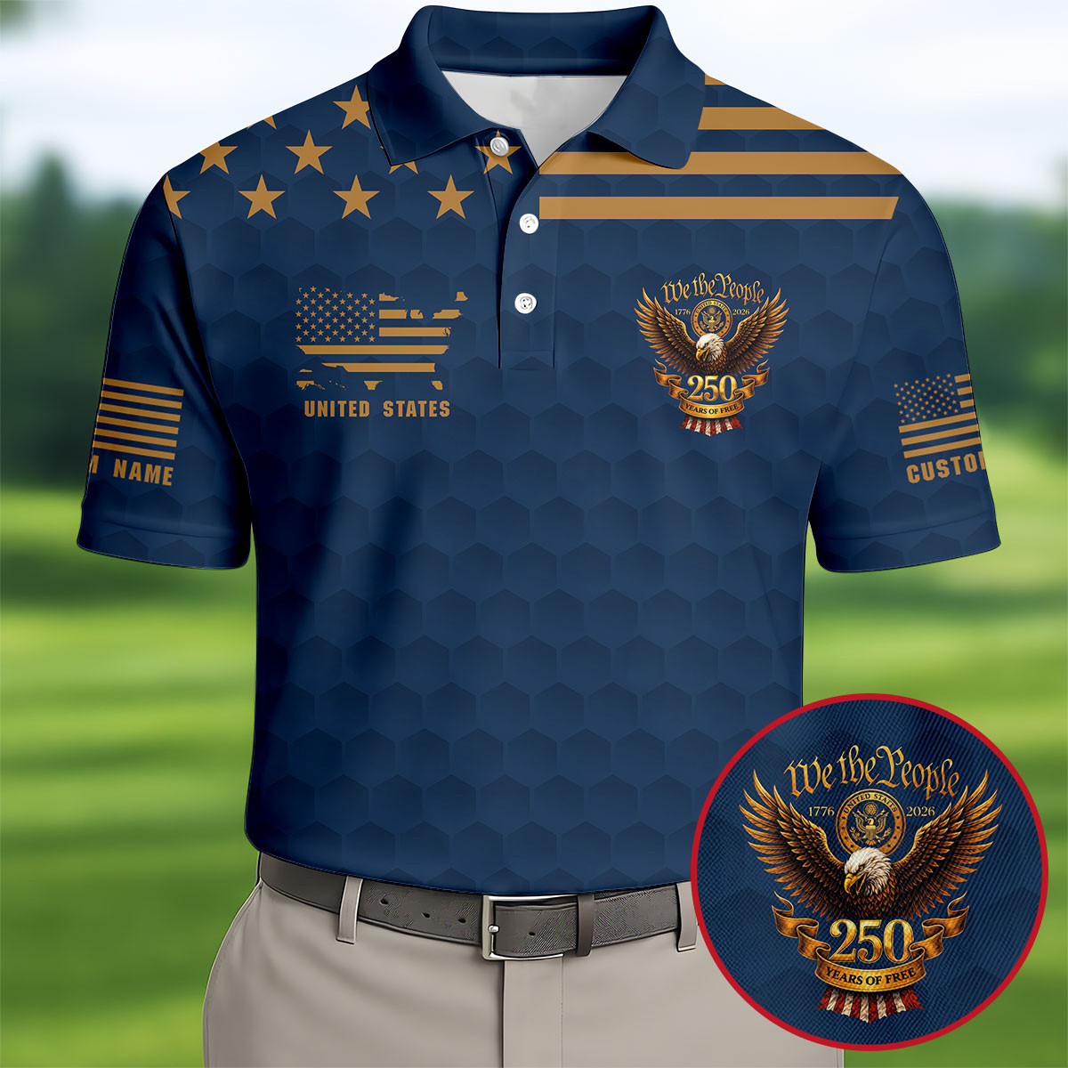 We The People 250 Years Of Free Polo Shirt Patriotic Merch Gifts For Veterans