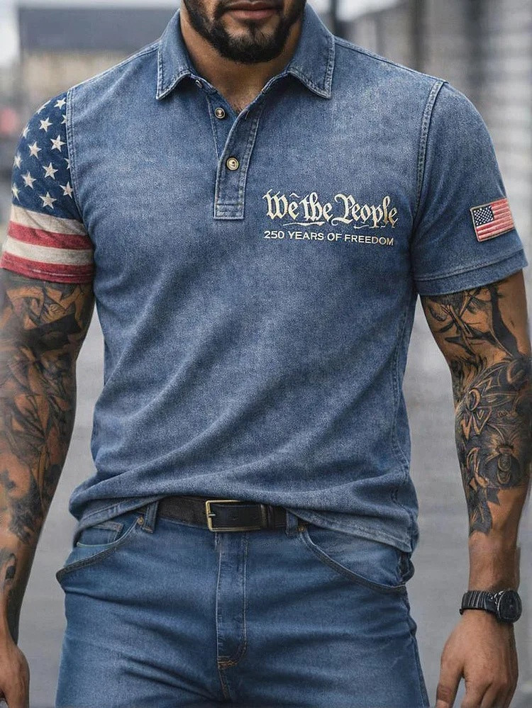 We The People 250 Years Of Freedom Polo Shirt Mens Polo Shirts Patriotic Anniversary Gift