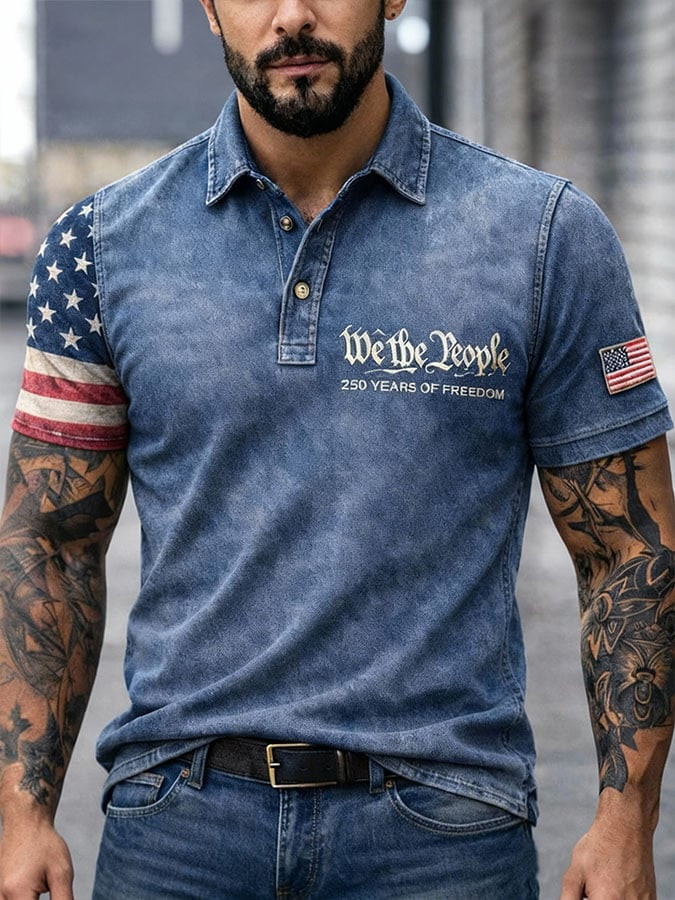 We The People 250 Years Of Freedom Polo Shirt USA 250th Anniversary Apparel Gifts For Patriots