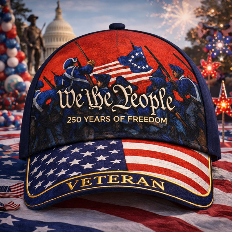 We The People 250 Years Of Freedom Veteran Hat American Flag Art Cap Unique Gift Ideas