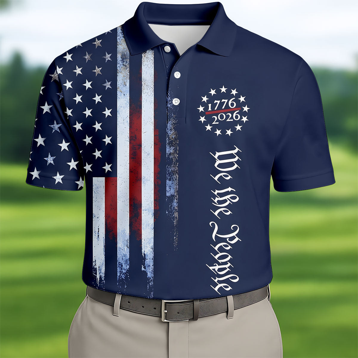 We The People 250 Years Polo Shirt Patriotic USA Flag Clothing Gifts For Father