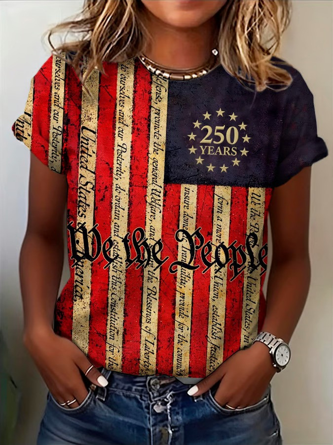 We The People 250 Years T-Shirt United States Constitution Patriotic USA Best Gift For Supporters