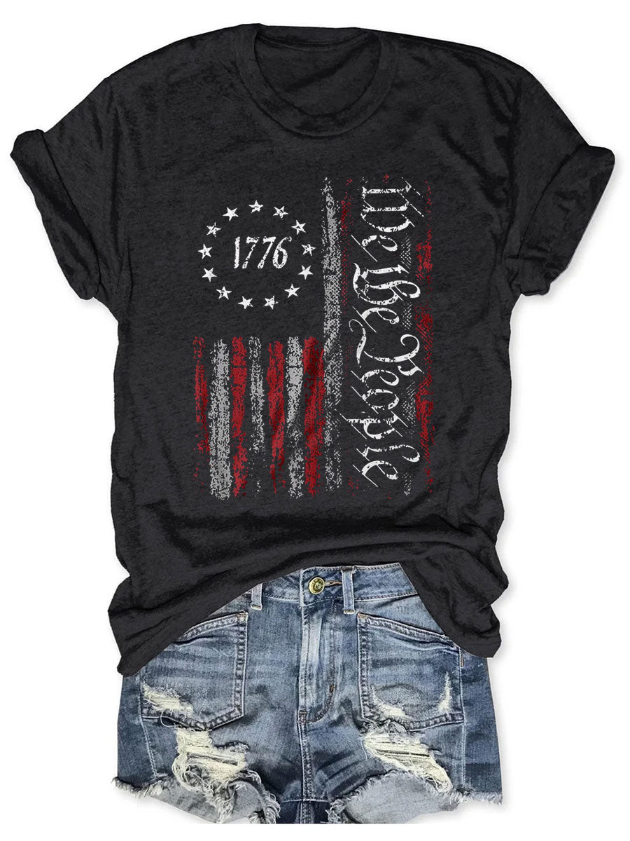 We The People America Flag T-Shirt 1776 Memorial Day Shirt Patriotic Gift Ideas