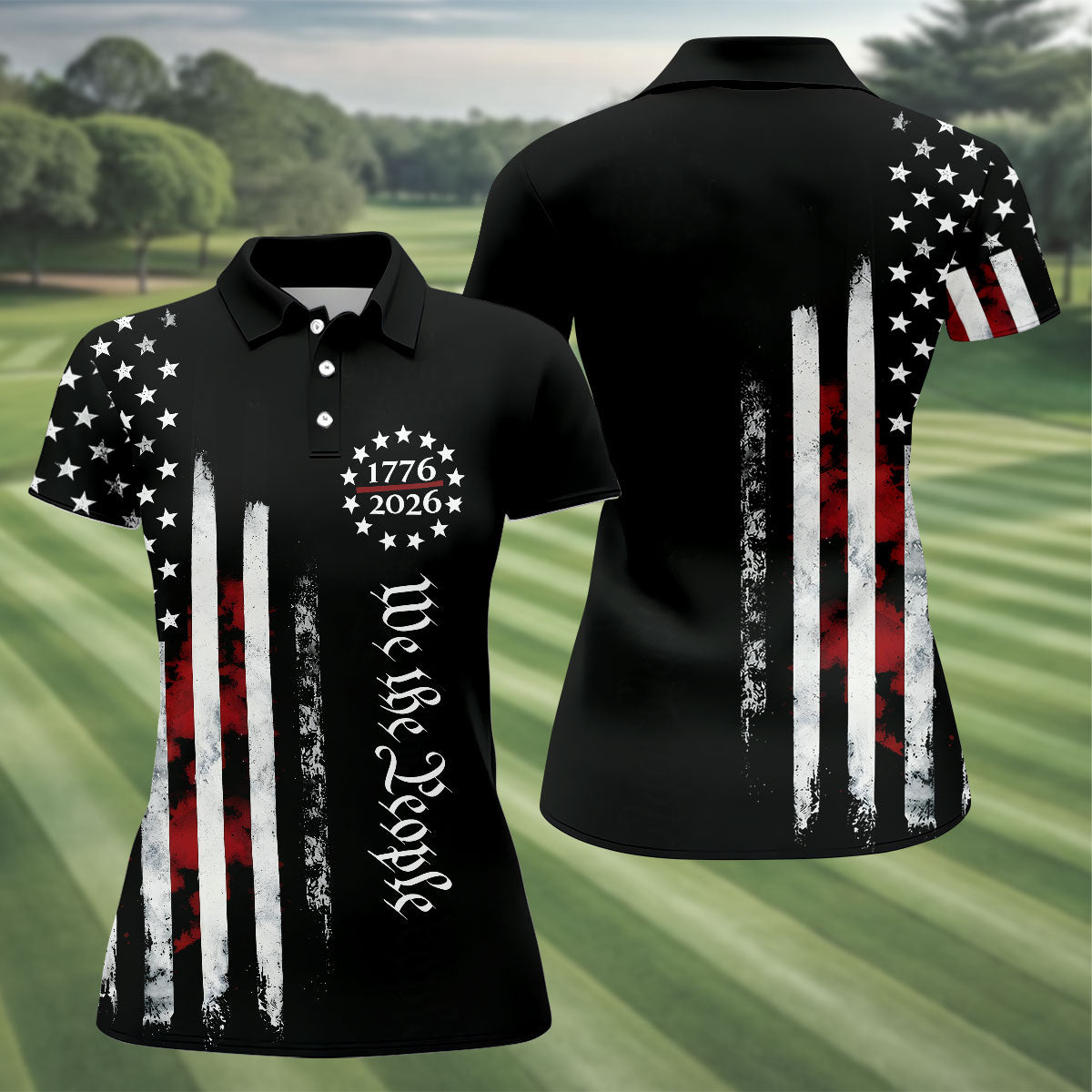 We The People American Flag Polo Shirt 4Th Of July Patriotic Clothing Gifts For Friends