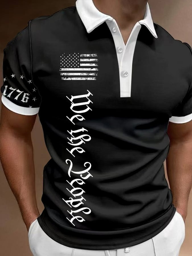 We The People American Flag Polo Shirt Patriotic Apparel Gifts For My Boyfriend