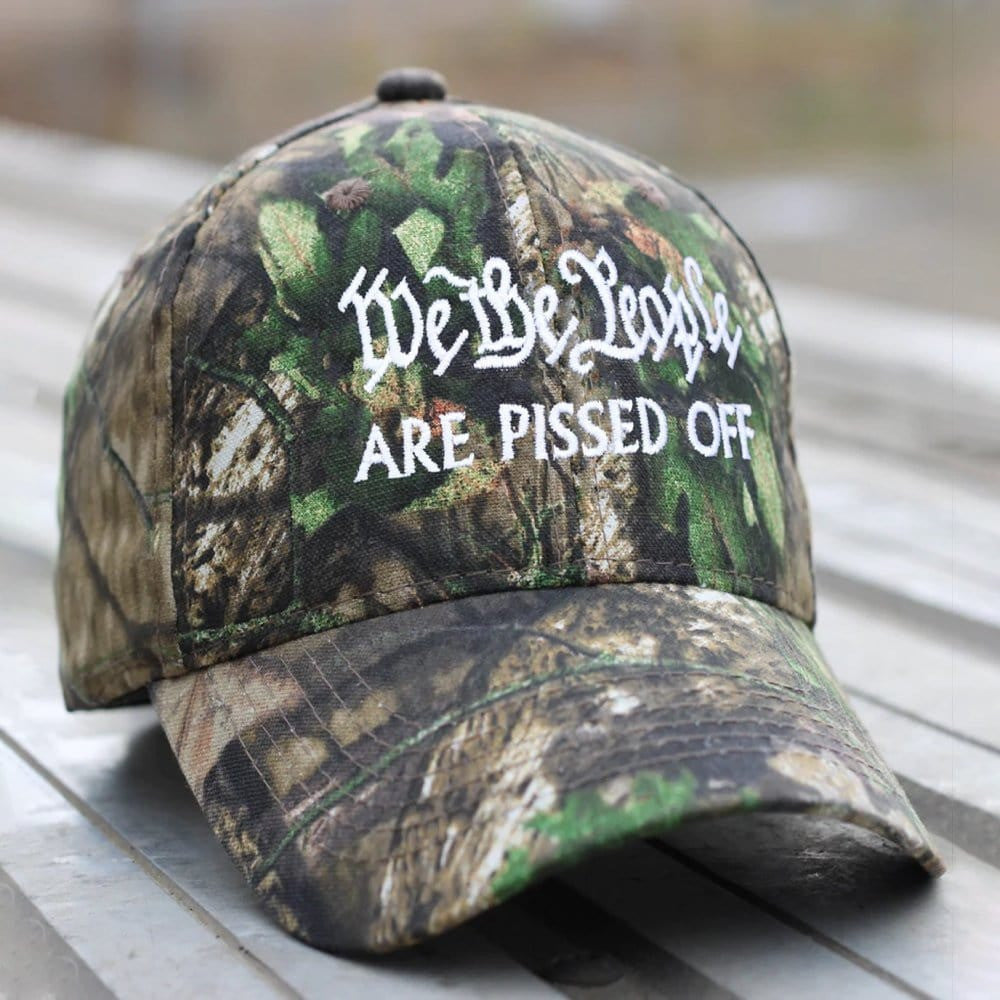 We The People Are Pissed Off Embroidered Camo Hat USA Patriot Hat Gifts For Father