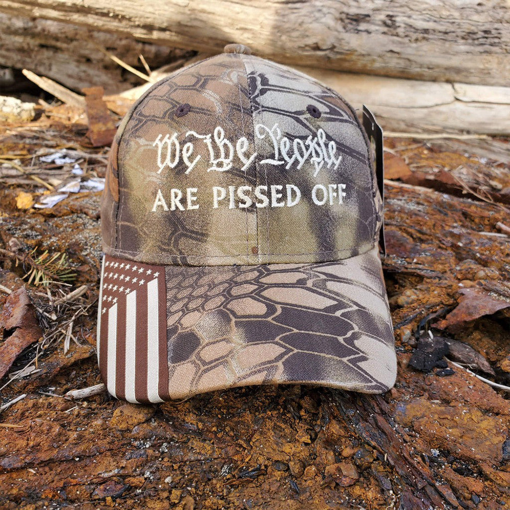 We The People Are Pissed Off Embroidered Camo Hat USA Patriotic Hat Gifts For Dad We The People Are Pissed Off Embroidered Camo Hat USA Patriotic Hat Gifts For Dad