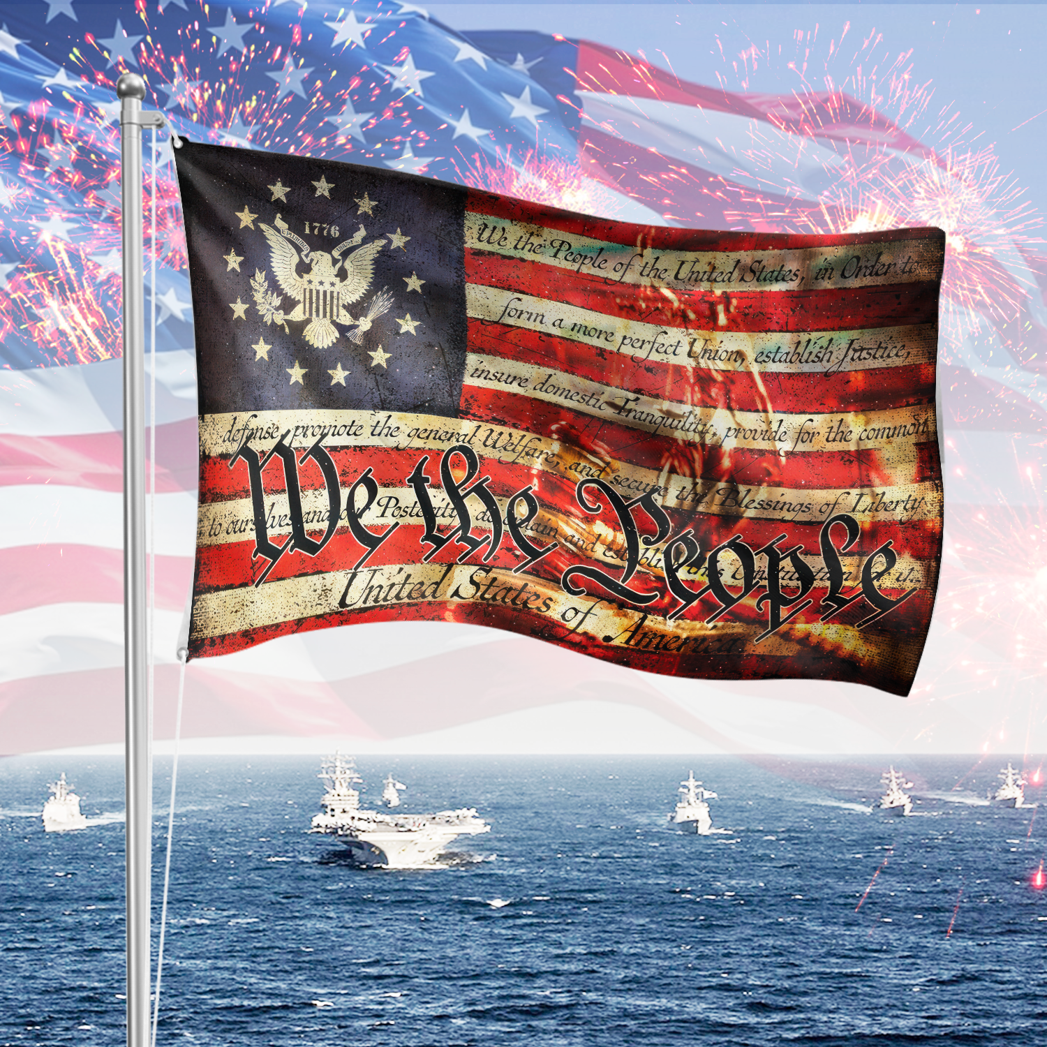 We The People Flag America 250th Anniversary House Flag America 250 Merchandise Patriotic Presents