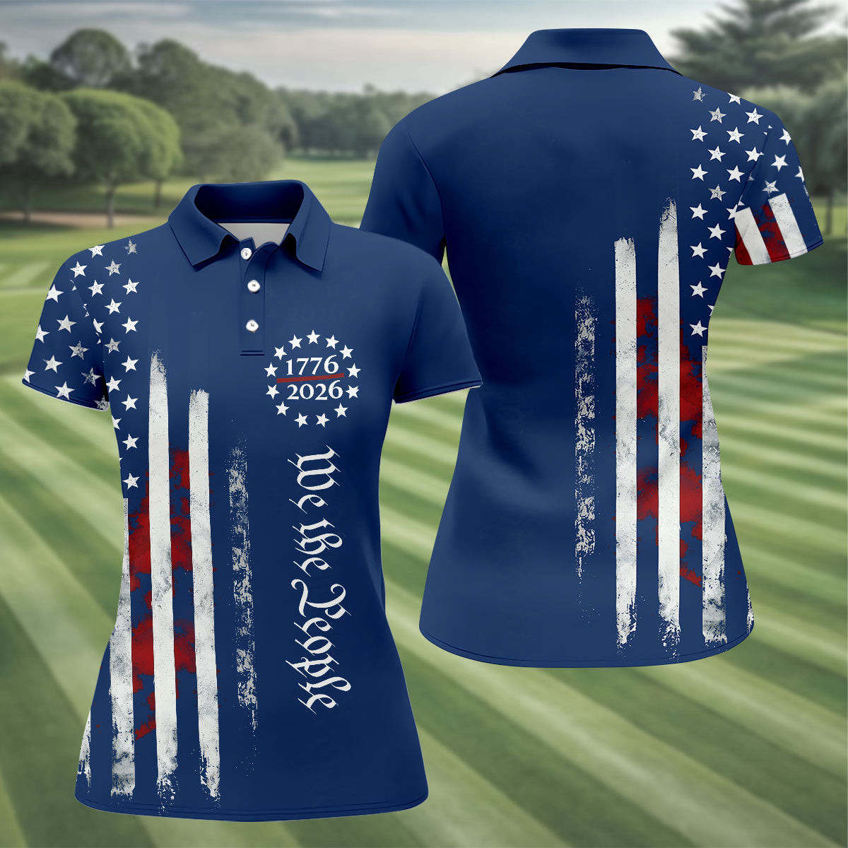 We The People Flag Patriotic Polo Shirt Golf Merch Gifts For Golf Lovers