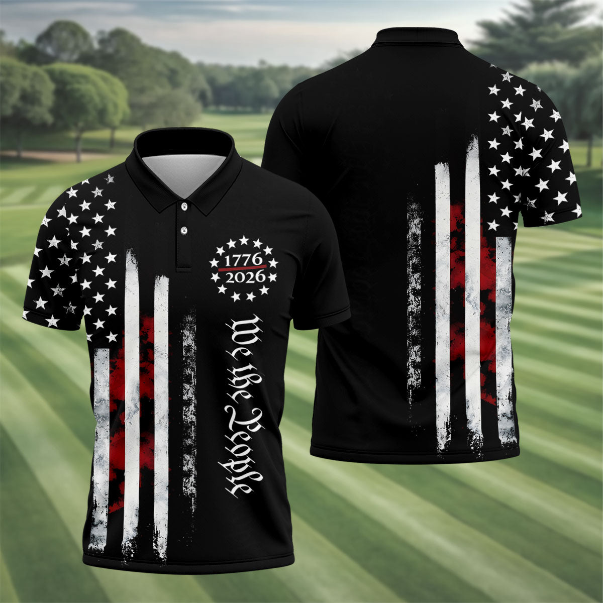 We The People Flag Polo Shirt Patriotic 250 Years Clothing Best Gift For Men