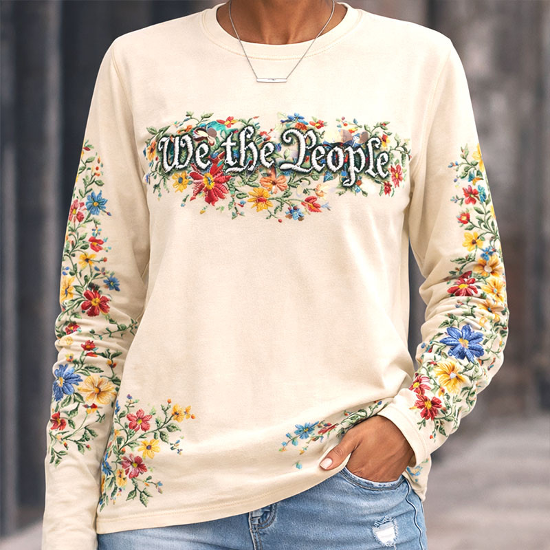 We The People Floral Long Sleeve Shirt 250Th Anniversary Clothing Gift For Mom