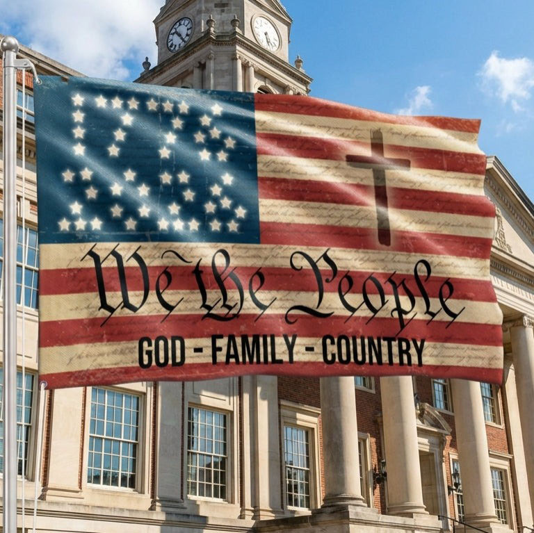 We The People God Family Country Flag 1776 2026 250th Anniversary Patriotic Christian Decor Gift