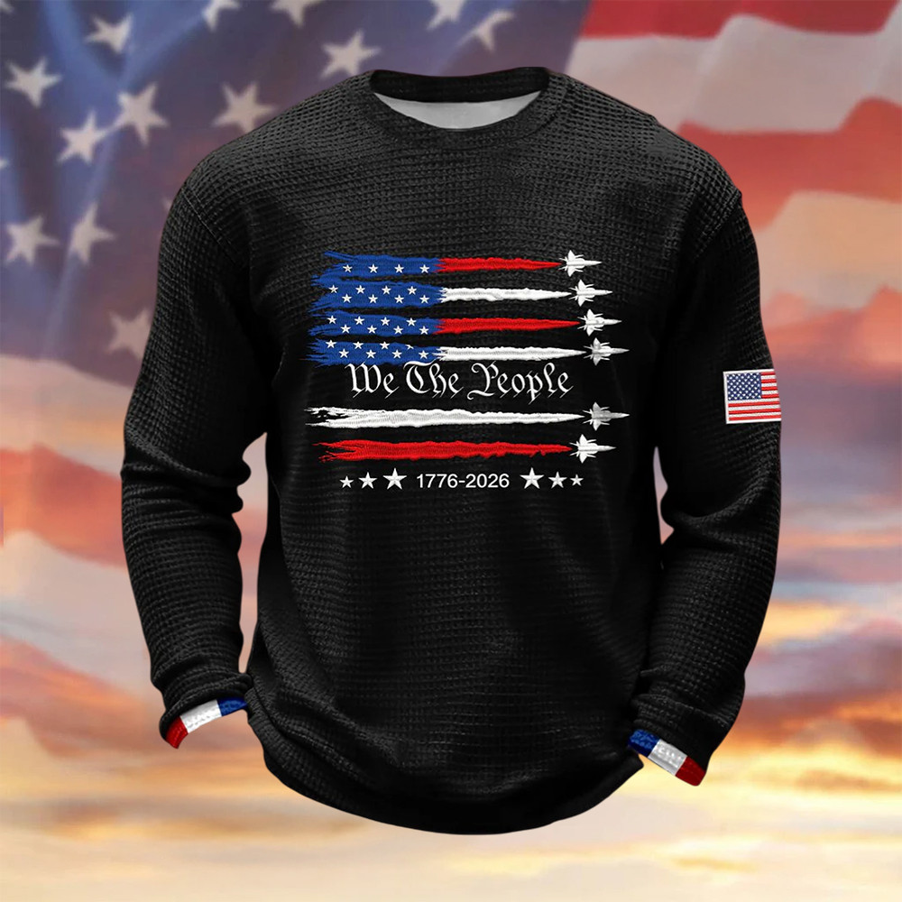 We The People Long Sleeve Shirt Fourth Of July Clothing Line Patriotic Men Gift