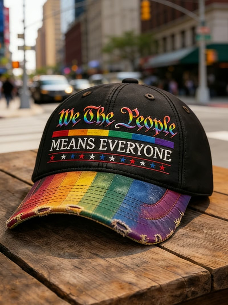 We The People Means Everyone LGBT Pride Baseball Hat Rainbow Cap Fan Gear Best Gift For Supporters