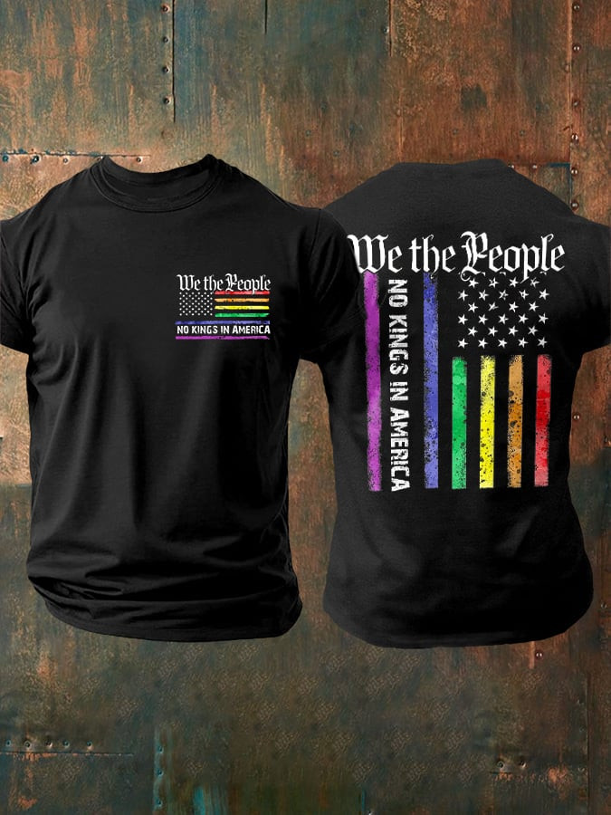 We The People No Kings In America Print T-Shirt American Democracy Shirt