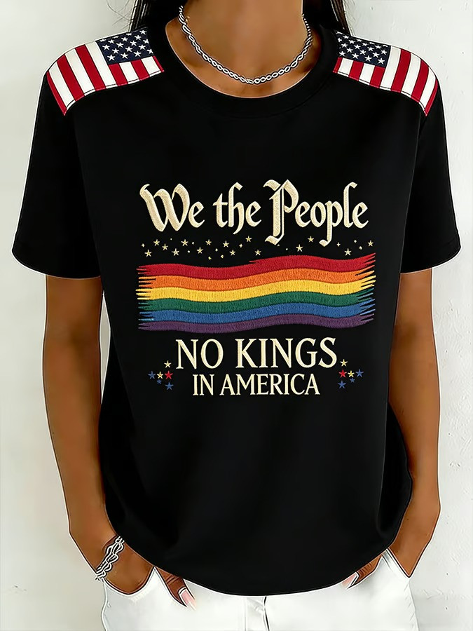 We The People No Kings In America T-Shirt Anti ICE Pride Political Protest Clothing Gift For Supporters