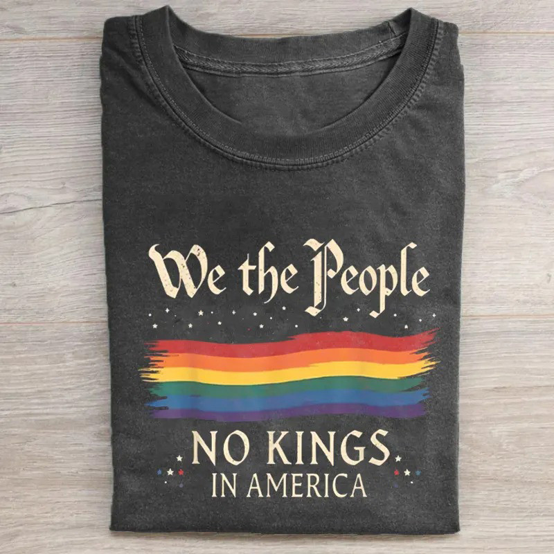 We The People No Kings T-Shirt Patriotic Protest Graphic Tee Gift For Voters