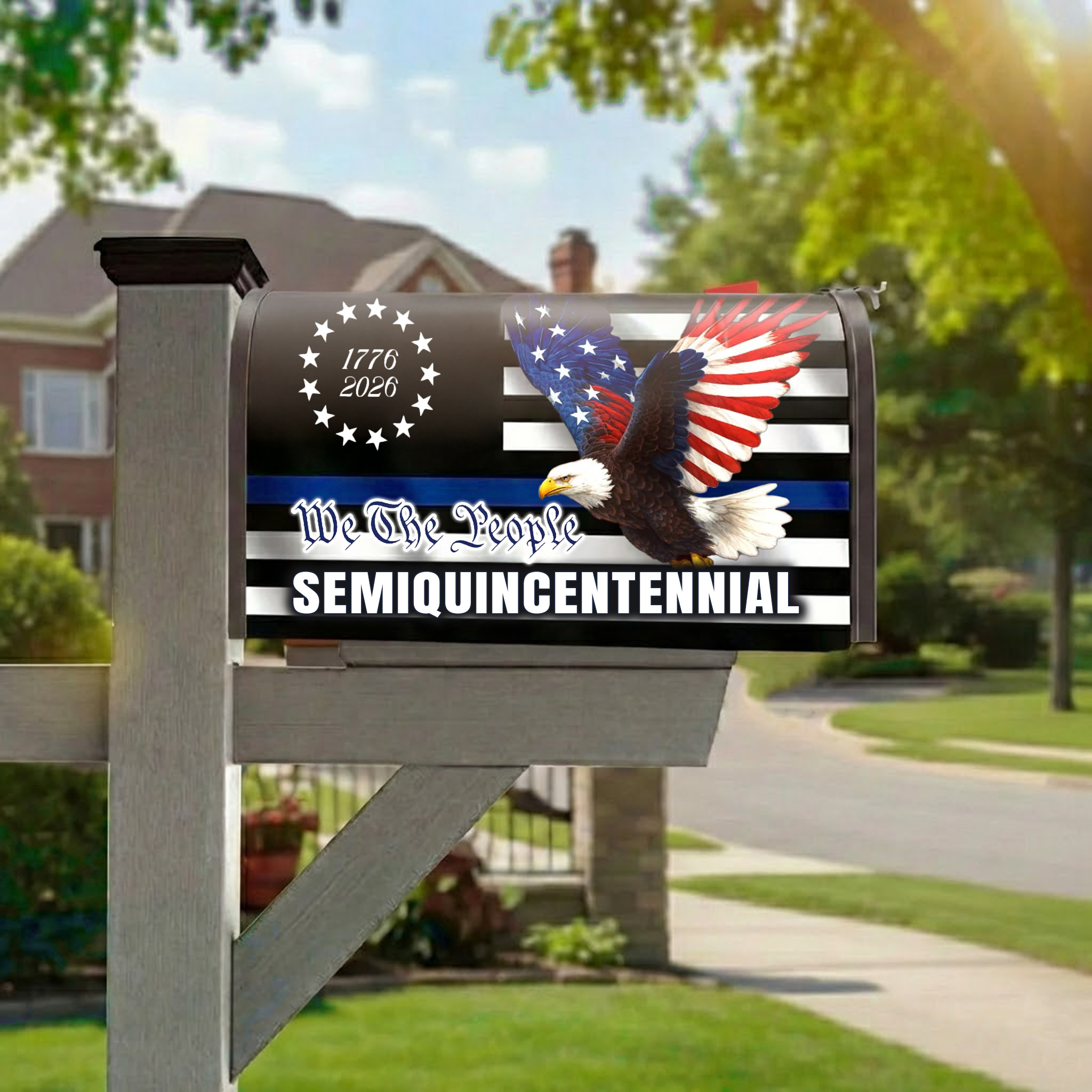 We The People Patriotic Mailbox Cover Patrioci Mailbox Decor Semiquincentennial Gifts