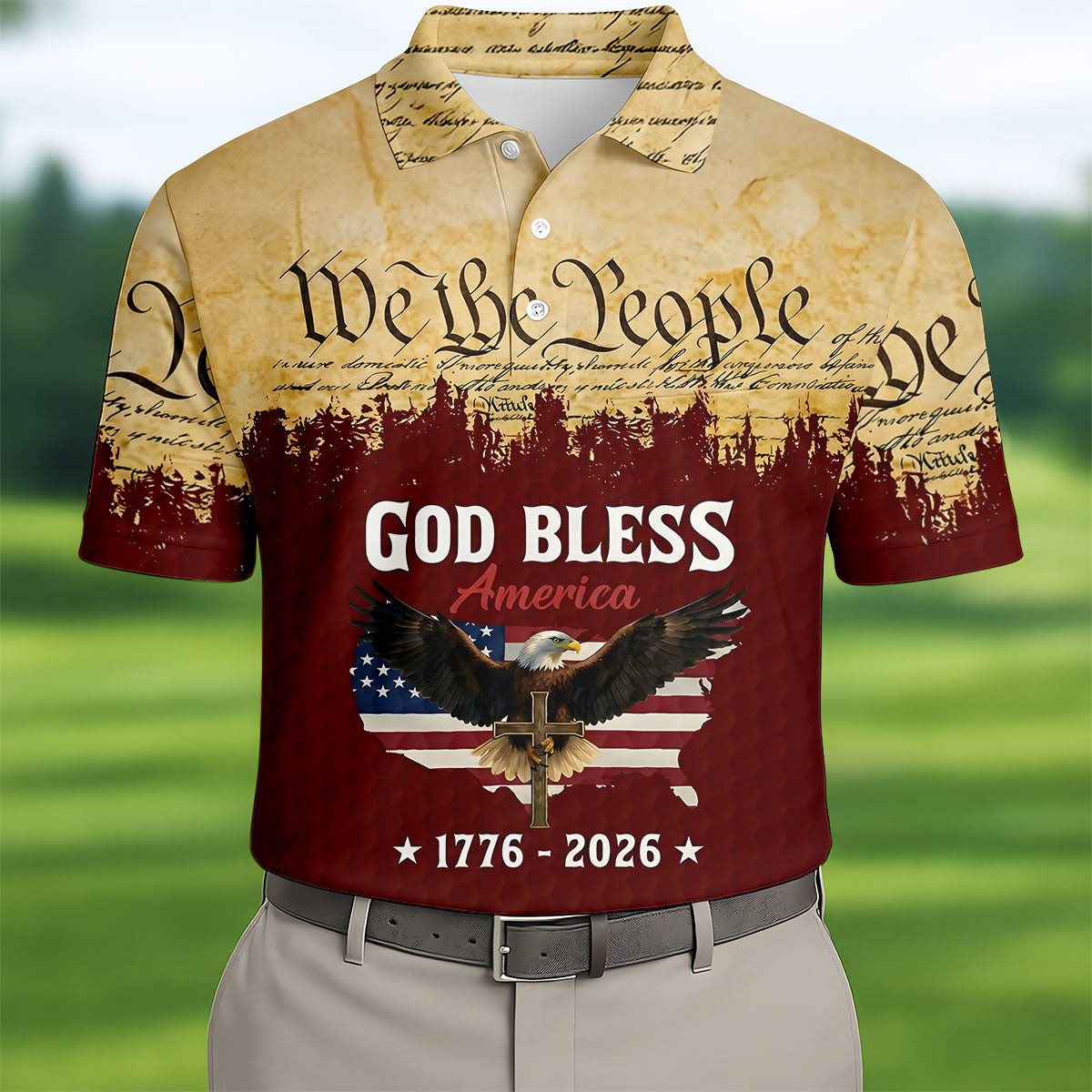We The People Polo Shirt God Bless America Patriotic Apparel Best Father's Day Gifts