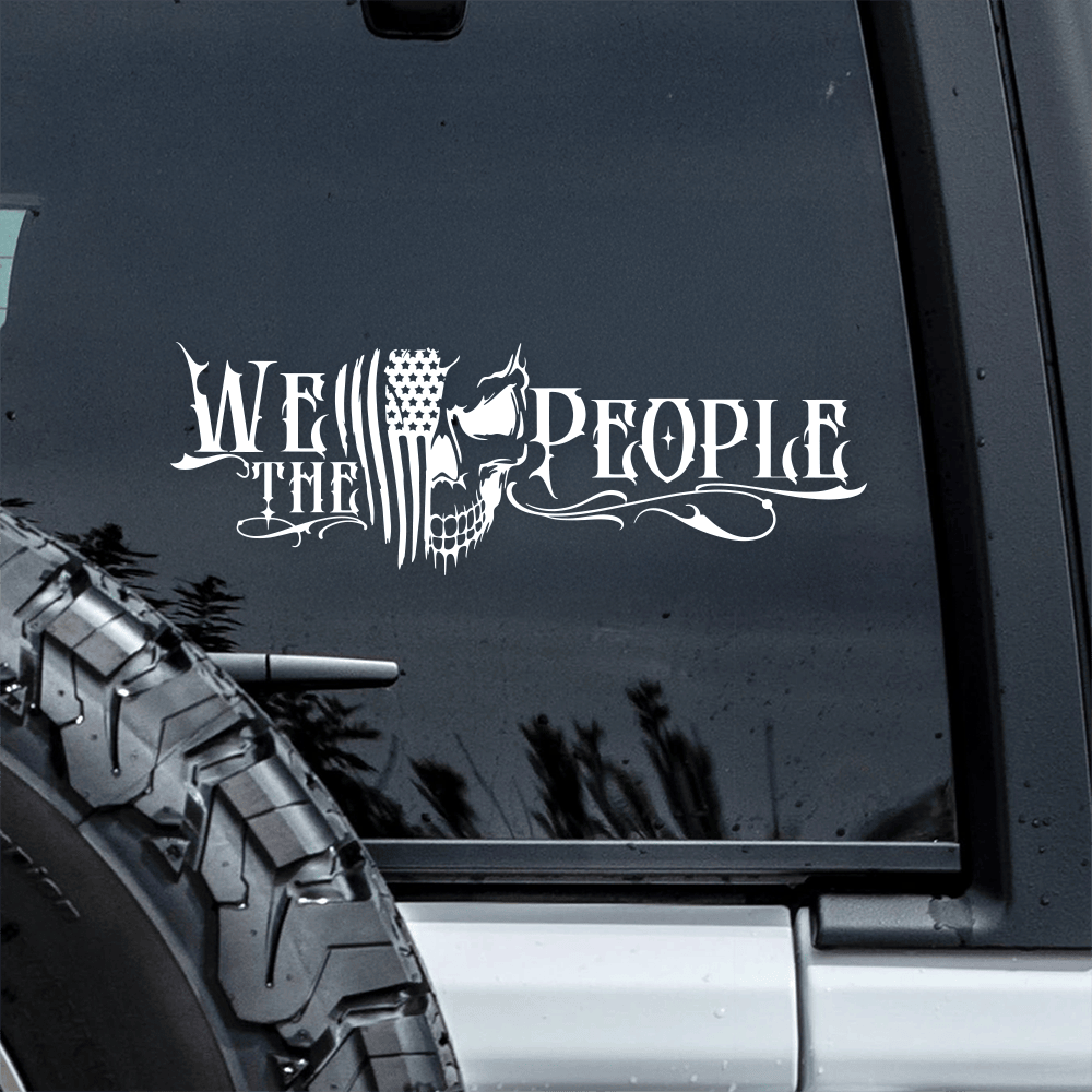 We The People Skull American Flag Car Window Decal Sticker America's 250Th Birthday Gift