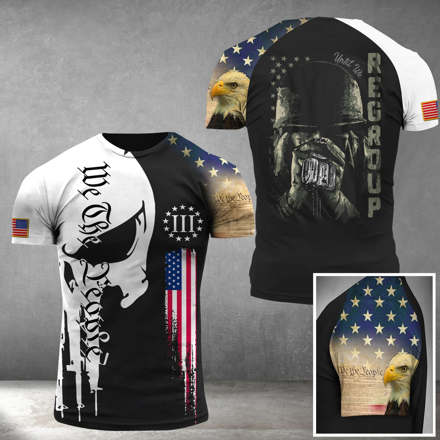 We The People Skull Until We Regroup Veteran T-Shirt Target Patriotic Shirts Gift For Father